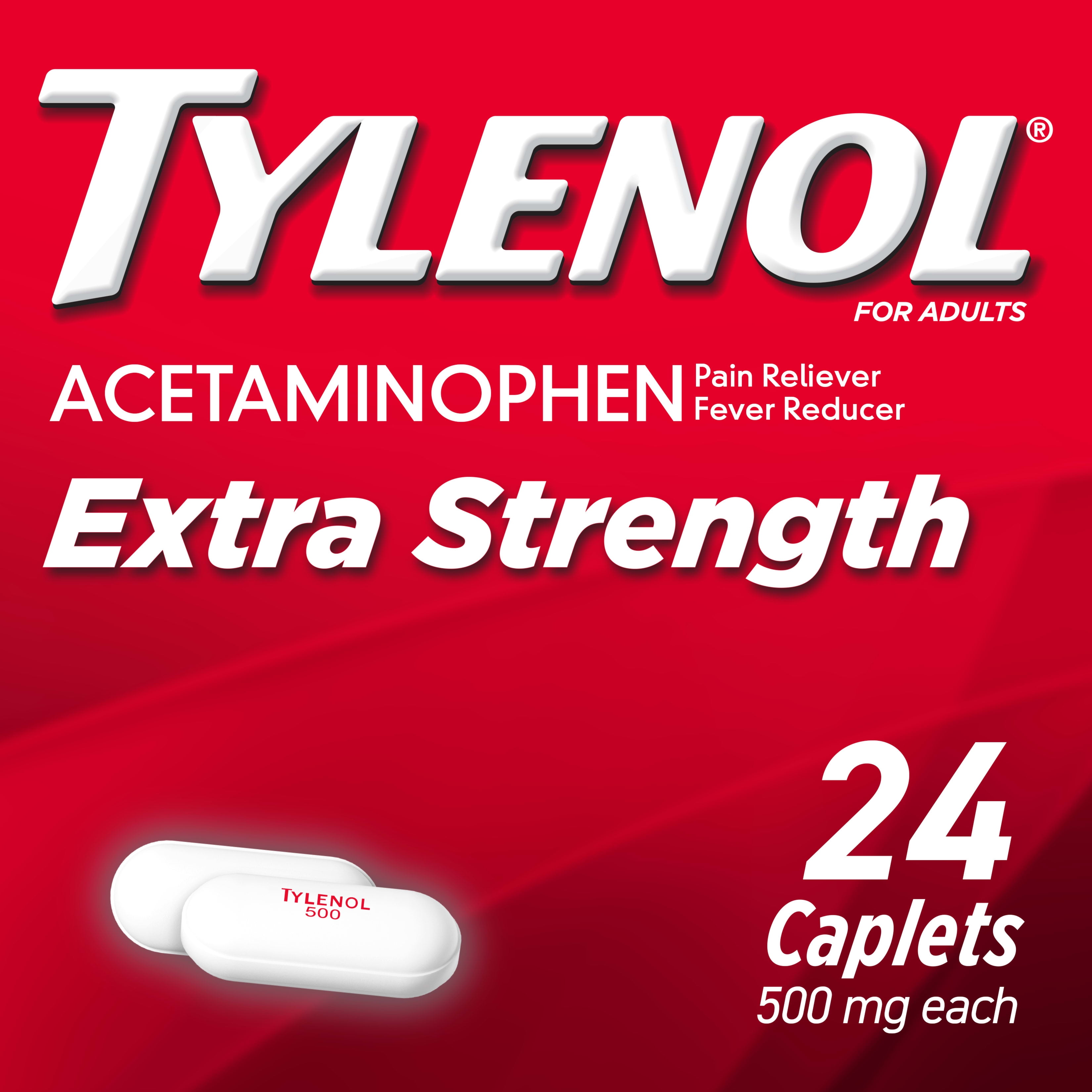 Tylenol Extra Strength Caplets with 500 mg Acetaminophen, 24 Ct