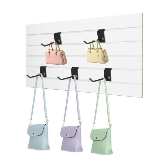 2 PCs Slatwall Panels with Aluminum Reinforcement Strips, Great for Retail Display, Organizing Brooms, Mops, Drills, and Other Tools, and More in Garages, Gardens, Bathrooms, Offices, (White)