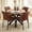 Brown, variant on NORDICANA 37" Round Dining Table Set for 2, Mid Century Modern Small Coffee Set for Dining Room Kitchen Apartment (Brown Table + 2 PU Leather Gray Chairs)