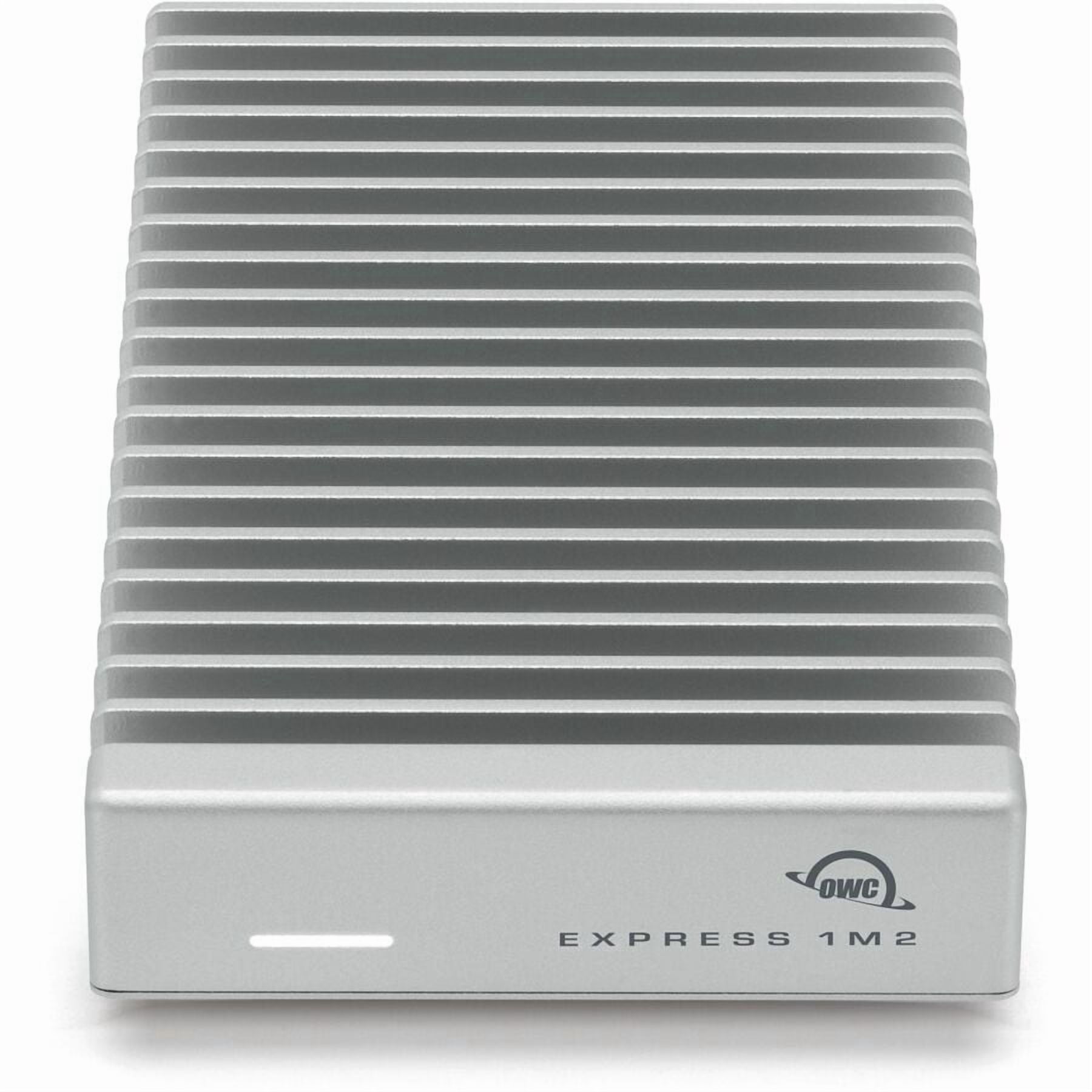 OWC Express 1M2 Drive Enclosure PCI Express NVMe, USB4 Host Interface, UASP Support Portable, Silver, TAA Compliant