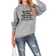 thumbnail image 1 of Sudadera con capucha Manga larga Cordón Suelto Cómodo Diseño de patrón de letras Poliéster Sudadera de mujer para uso diario Gris claro (letras negras) XL, 1 of 6