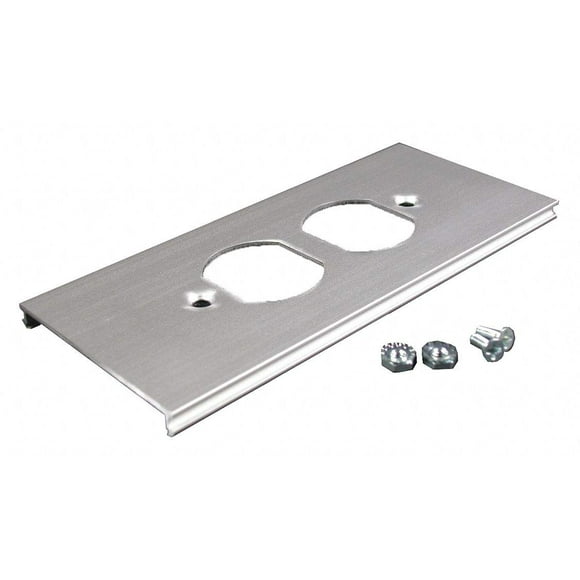 Duplex Cover Plate, Gray, Aluminum