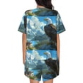 thumbnail image 6 of Fotbe Majestic Eagle Over Castle Print Pajama Set for Women 2 Piece Loungewear Short Sleeve Tops and Shorts Set Soft Sleepwear-X-Large, 6 of 7