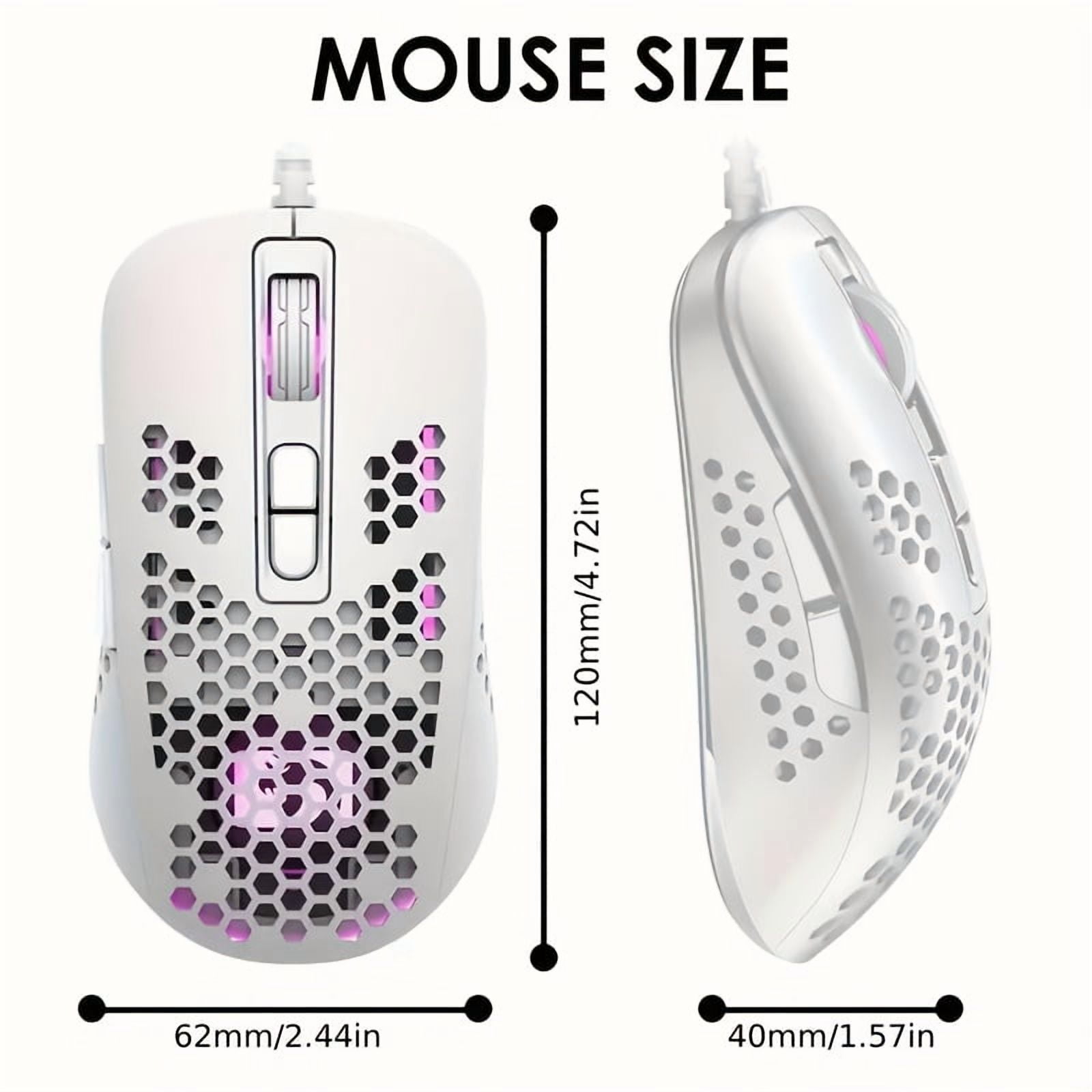 Ultralight Wired Gaming Mouse, Lightweight Honeycomb Shell, Breathing Backlight Mouse, USB Optical Computer Mouse USB A Port for Win/XP/Xbox/PS4/Mac/Air/HP/Acer