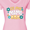 thumbnail image 4 of Inktastic In My Mimi Era Retro with Flowers Women's V-Neck T-Shirt, 4 of 5