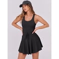 thumbnail image 2 of Vestido de tenis Caracilia para mujer, con pantalones cortos, talla pequeña, negro, 2 of 8
