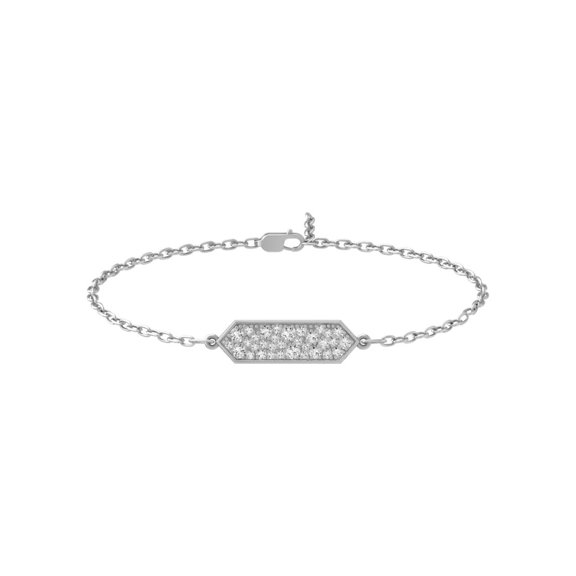 ARAIYA FINE JEWELRY 10K White Gold Round Cluster Diamond Bracelet (1 cttw, I2-I3 Clarity, I-J Color) 7"