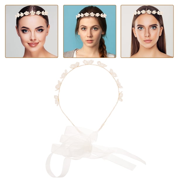 unbranded Fabric Headband Beige Con Detalles De Encaje Y Para Uso En