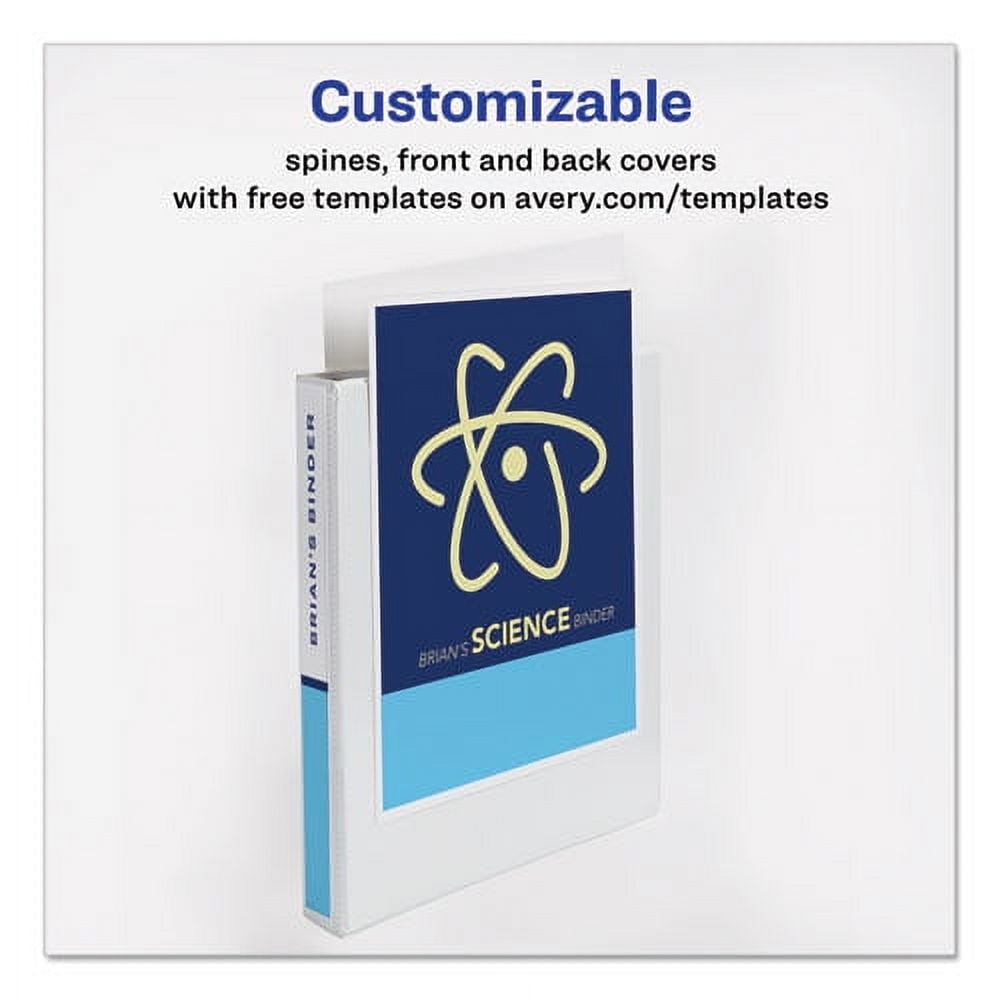 "Economy View Binder With Round Rings , 3 Rings, 1"" Capacity, 11 X 8.5, White, (5711) | Bundle of 2 Each"