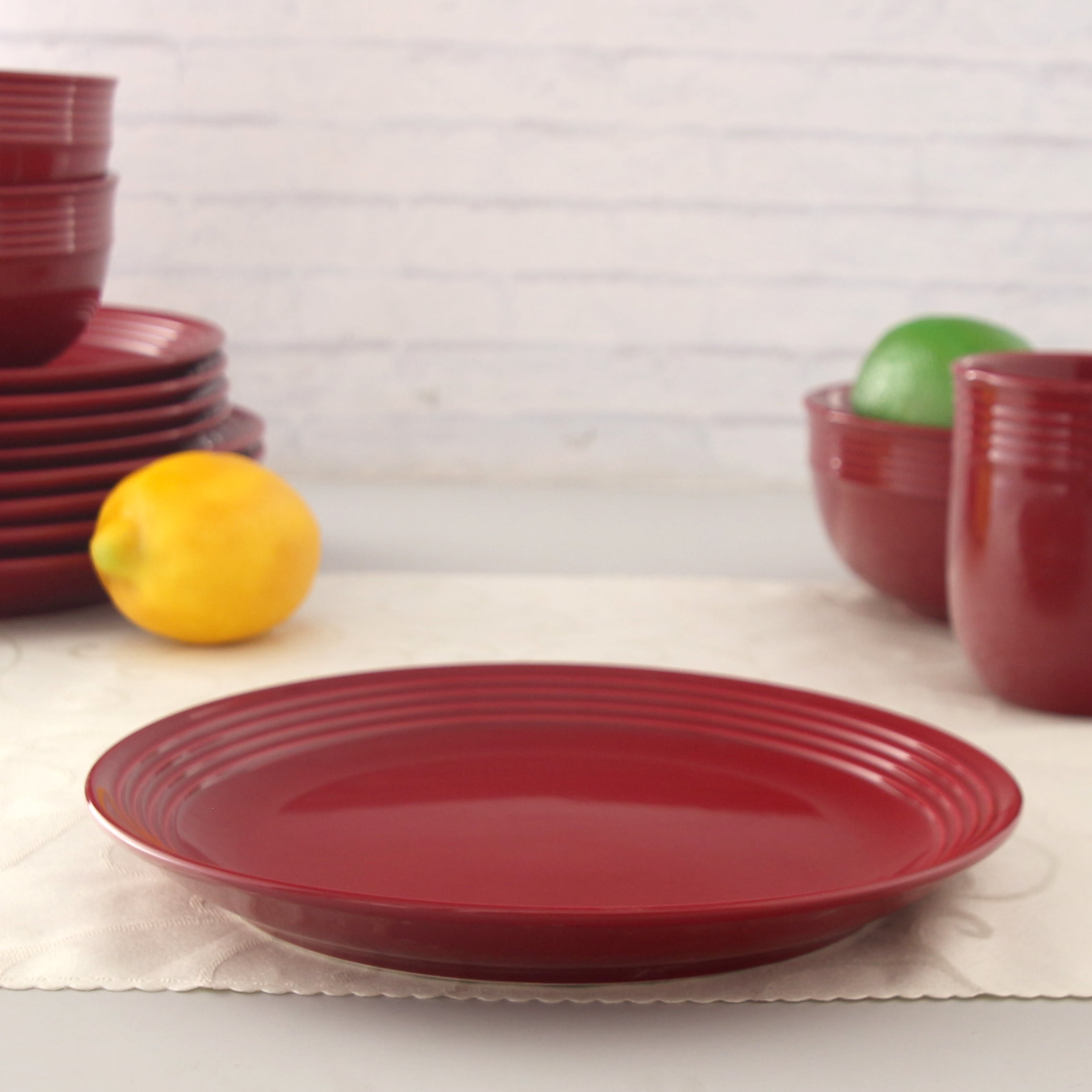 (3 pack) Mainstays Chiara Round Stoneware Red Salad Plate