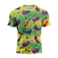 thumbnail image 5 of Resicozy Mardi Gras Shirts for Men Casual Funny Printed Shirt Fashion Round Neck Short Sleeve Pullover Tops 2026 Fluorescent Green 5XL, 5 of 6