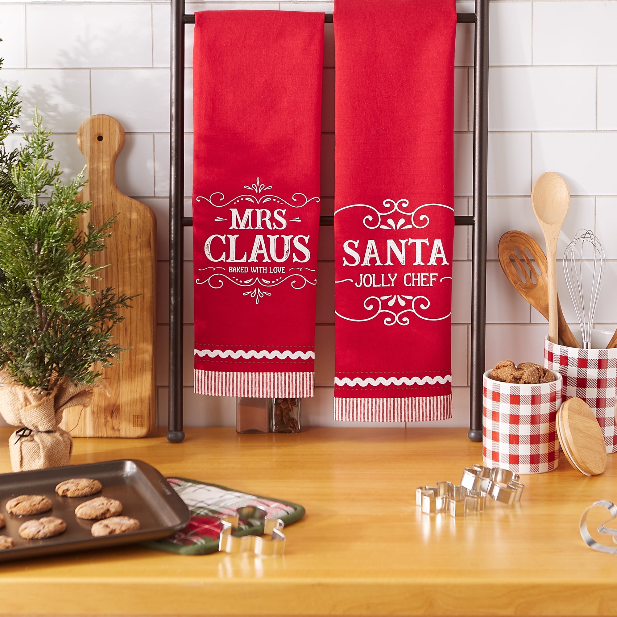 DII Christmas Kitchen Towel & Pot Holder Set - 3 Piece 'O Christmas Tree' Holiday Decor