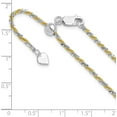 thumbnail image 6 of Avariah Diamonds Sterling Silver w/Gold-tone Adjustable 2.2mm Cyclone Chain - 22"- Made In Italy, 6 of 9