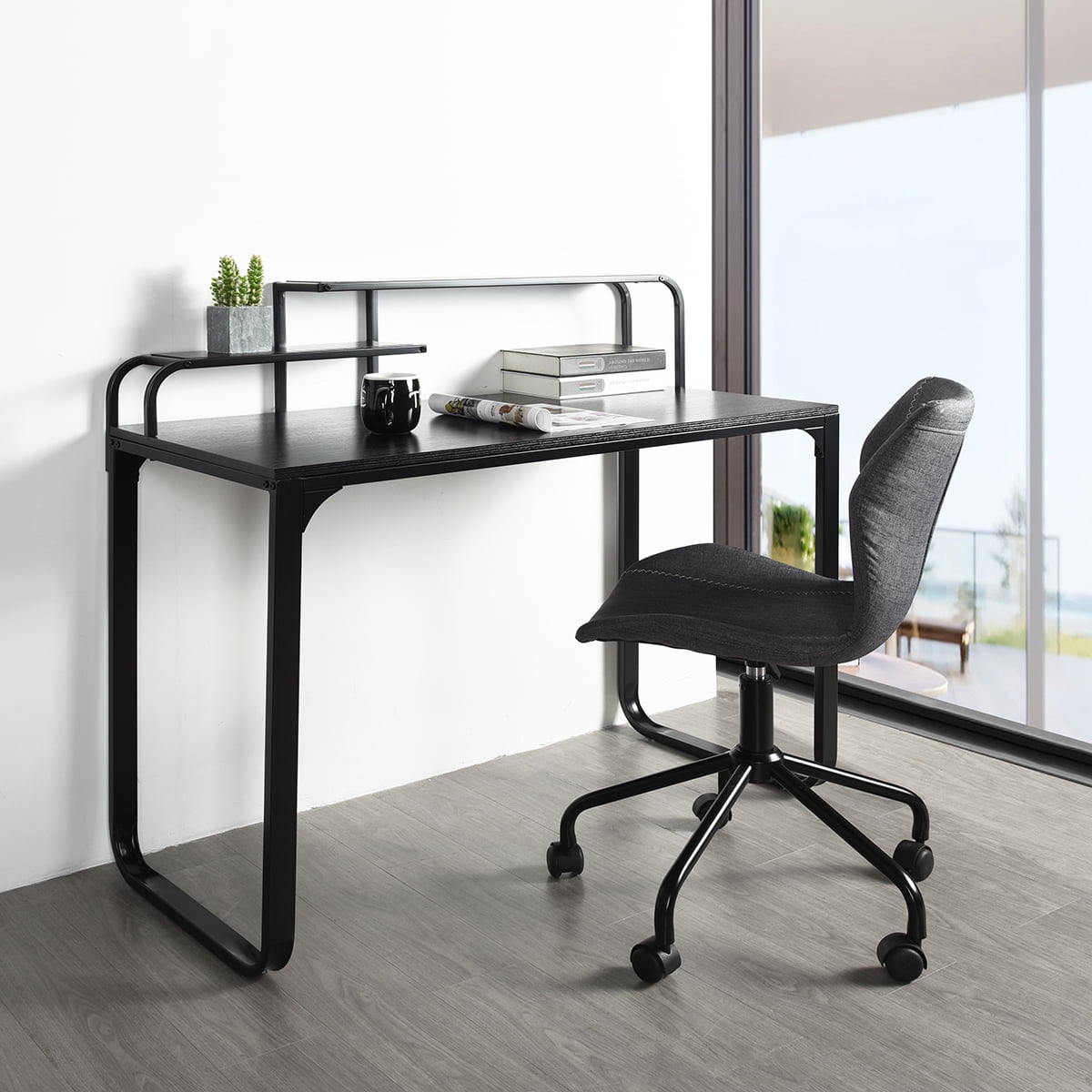 Topcobe Computer Desk with Shelves, Student Desk, Writing Desk Wide