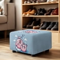 thumbnail image 4 of Xixirimido Cute Pig Blue Pattern Ottoman Cover Rectangle Stretch Footrest Stool Cover for Storage Ottoman, Foot Stool Slipcover Protector with Nonslip Elastic Bottom, Large, 4 of 7