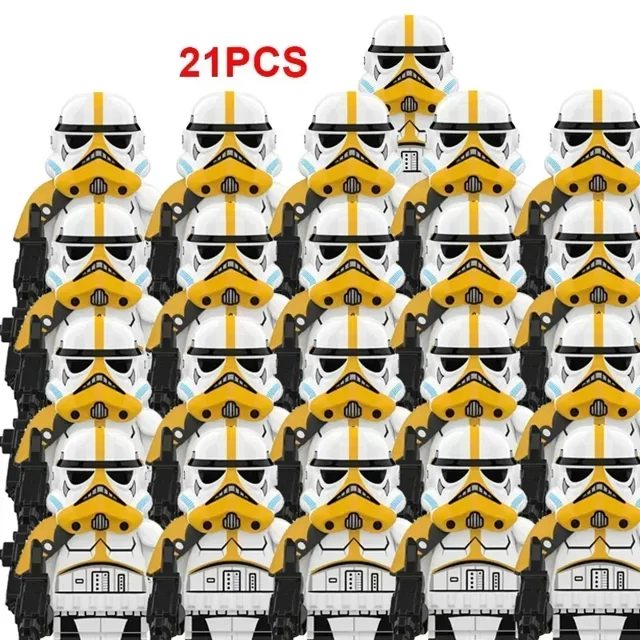Hot Toys Star Clone 21 piezas 501st Wars Legion WM2204 Dark Troopers Bloques de construcción compatibles Brick Wars Figuras Mini juguetes
