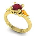 thumbnail image 2 of 2.50 Carat New Round Cut Red Ruby & Citrine Gemstone Bridal Ring for her Solid 18K Yellow Gold Size 5.5 by Diamond-Capitals, 2 of 8