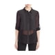 thumbnail image 1 of Camisa con botones de medios mixtos para mujer Finity, negro, 6, 1 of 1