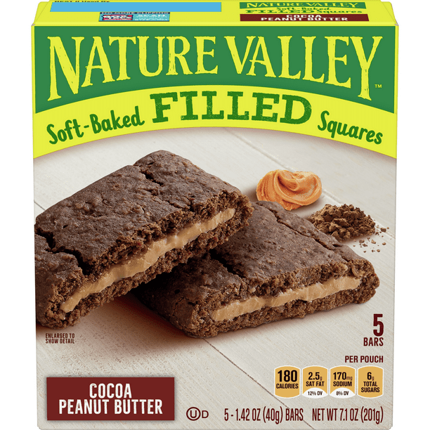 Nature Valley Soft Baked Filled Squares Cocoa Peanut Butter 7 1 Oz 