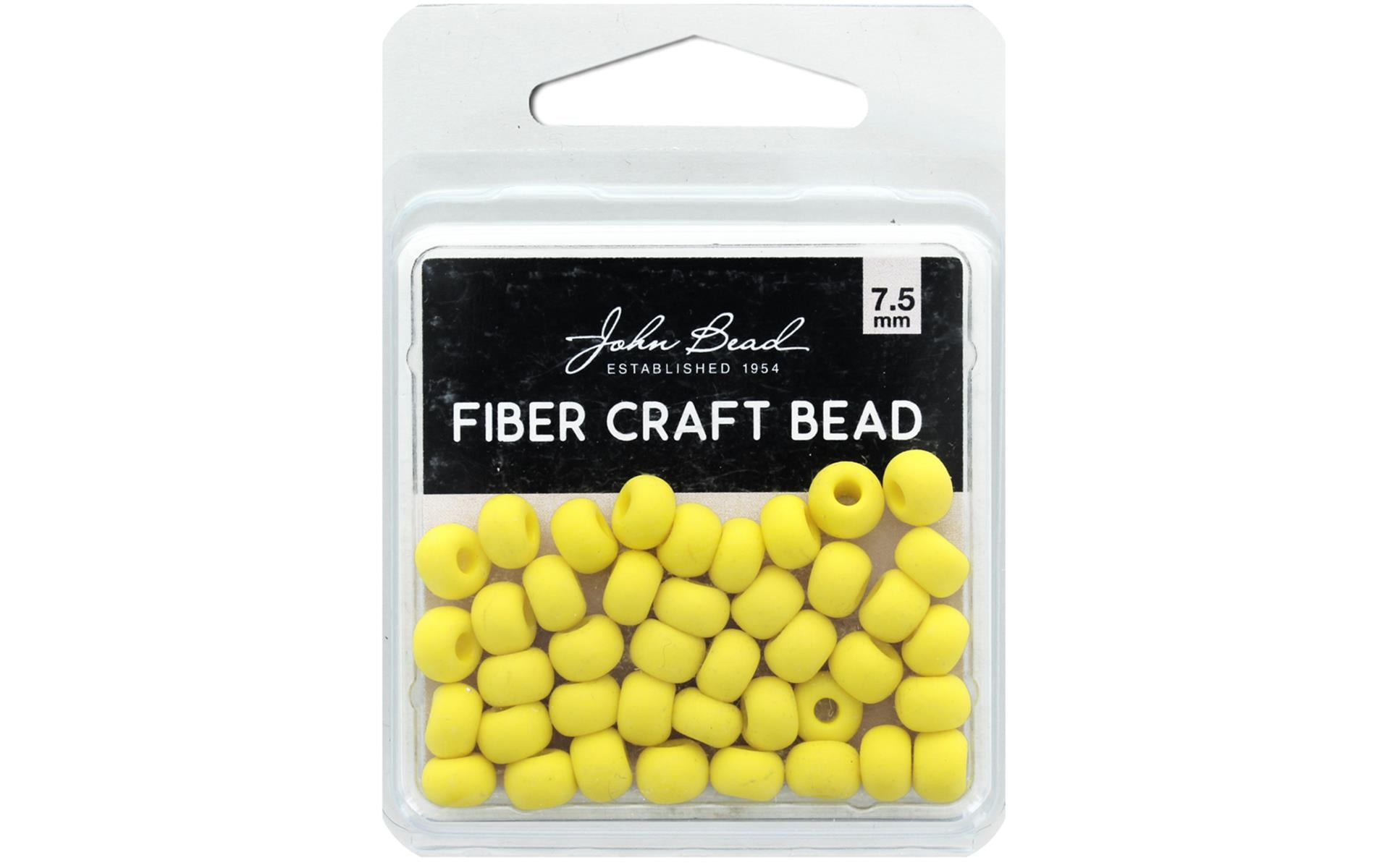 632210000032 JOHN BEAD FIBER CRAFT BEAD 7 5MM 18G OP YEL MATTE