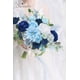 thumbnail image 4 of Flores Artificiales Serwalin Rosas Azules de Seda x16, 4 of 7