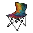 thumbnail image 2 of 600D Oxford Camping Chair Portable Foldable Chair Supports 220 lbs for Picnic, Fishing, Backpacking Vibrant Colorful Tie-dye Pattern, 2 of 8