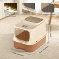 thumbnail image 7 of Cat Litter Box with Drawer, Enclosed Litter Tray for Cat, Rabbit, Anti Urine Leakage Easy to Clean (Orange), 7 of 7