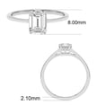 thumbnail image 5 of 14K White Gold Emerald Cut Lab Grown Diamond Basket Split Shank Solitaire Engagement Ring - 1.50 Carat (Ring Size: 5.5), 5 of 5