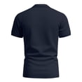 thumbnail image 3 of Polos for Men Casual Solid Color Button Lapel Short Sleeve Golf Shirt Business Loose Breathable Men Polo Shirts Navy XXXL, 3 of 7