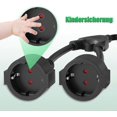 thumbnail image 4 of Double Plug for Socket, Multi-Socket 2-Way with Flexible Cable, 16 A/250 V/Max 3680 W, German Converter Socket Extensions for Kitchen, Office, Home, B, 4 of 5