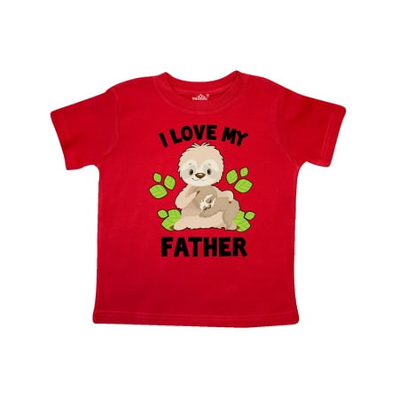 

Inktastic Cute Sloth I Love My Father with Green Leaves Gift Toddler Boy or Toddler Girl T-Shirt