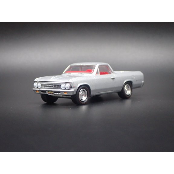 (Open Box) 1966 66 CHEVY CHEVROLET EL CAMINO SILVER 1:64 SCALE DIORAMA DIECAST MODEL CAR
