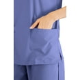 thumbnail image 5 of Minty Mint, Women's, V Neck Solid Stretch Medical Scrub Set, Ceil Blue, XL, 5 of 5