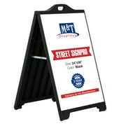 M&T Displays Double Sided Sandwich Board Street SignPro 24x36 inch White A-Frame Sidewalk Sign