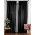thumbnail image 4 of Solino Home Stripe Linen Curtain 96 Inches - 100% Pure Linen Black and White Light Filtering Rod Pocket Curtain 52 x 96 Inch - Window Treatment Panel for Living Room, Bedroom - Pinstripe, 4 of 5