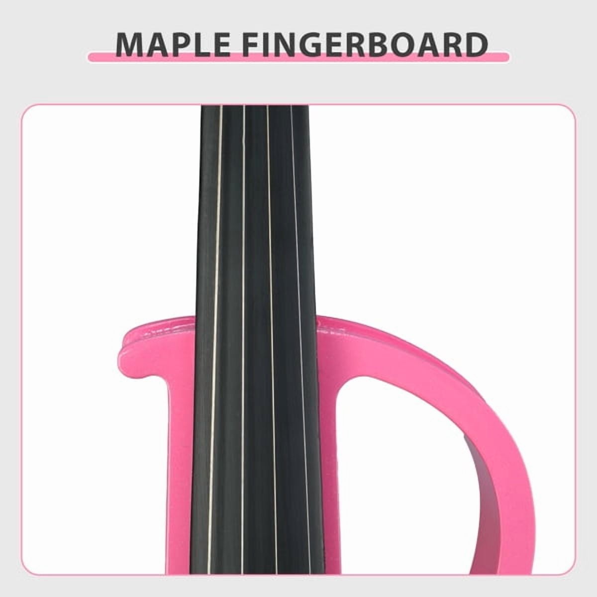 Full Size 4/4 Bunnel Edge Electric Silent Violin Set - Pink Finish