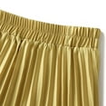 thumbnail image 4 of Satin Skirts for Women Plus Size Hide Belly Pleated Midi Skirt High Waisted Work Casual Dailywear Solid Long Skirt, 4 of 7