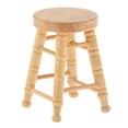 thumbnail image 3 of 1/12th Wooden Unpainted Round Bar Stool Model, Wooden Furniture Miniatures 1/12, 3 of 8