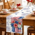 thumbnail image 5 of Independence Day Floral Table Runner 70 Inches, Anniversary USA Flag Bed Runner Dresser Scarves Tabletop for Indoor Outdoor Parties/Ceremony/Banquet, 13" x 70", 5 of 9