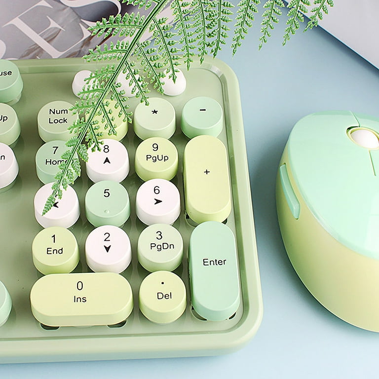 Green-A Colorful 2.4G Full-Size Wireless Keyboard And Mouse Combo 104 Keys