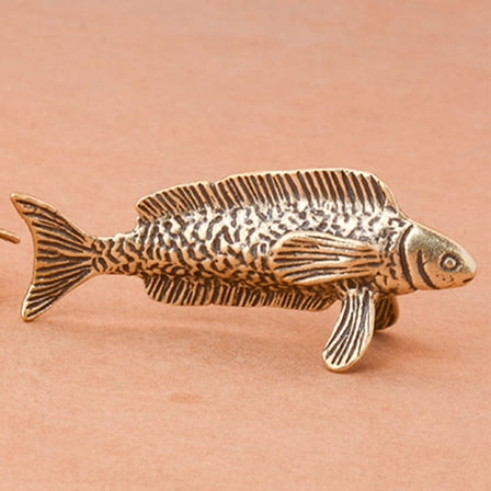 Soimiss Brass Fish Figurine Golden 2Pcs