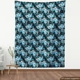 thumbnail image 4 of Ambesonne Floral Fabric by the Yard Upholstery, Cold Tones Wild Flowers Art, 10 Yards, Black Sky Blue and Grey, 4 of 5