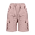 thumbnail image 5 of Pxiakgy Bermuda Shorts for Women Athletic Biker Shorts Women Cargo Shorts for Women Workout Summer Women's Solid Color Multi Pocket Casual Pants Workwear Short Pants Pink Xl, 5 of 8