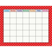 Angle View: RED POLKA DOTS CALENDAR CHART
