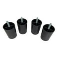 thumbnail image 4 of Leg Daddy 3" Black Round HDPE Plastic Sofa Leg, Set of 4 with T-Plates, 4 of 6