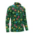thumbnail image 2 of Aplkyhs Green Christmas Lights Men Workout Tops Long Sleeve Cloth Lightweight with Collar Shirt Fit Plain Machine Washable for Golf Tennis Hiking Running Gym, 2 of 7