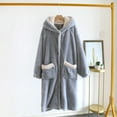 thumbnail image 6 of Women's Flannel Nightgown, Hood Fuzzy Fleece Cozy Plush Warm Winter Pullover Loungewear Sleepdress with Pocket, 6 of 6