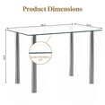 thumbnail image 6 of Dining Table for 4, PAPROOS 43" Tempered Glass Kitchen Table, Rectangle Dining Room Table with Stainless Steel Legs for Kitchen Dining Room, Transparent(Only Table), 6 of 6