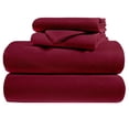 thumbnail image 1 of Juego de Sábanas Polar Invernales Suaves y Cálidas Kyuden Home Matrimonial Vino, 1 of 4
