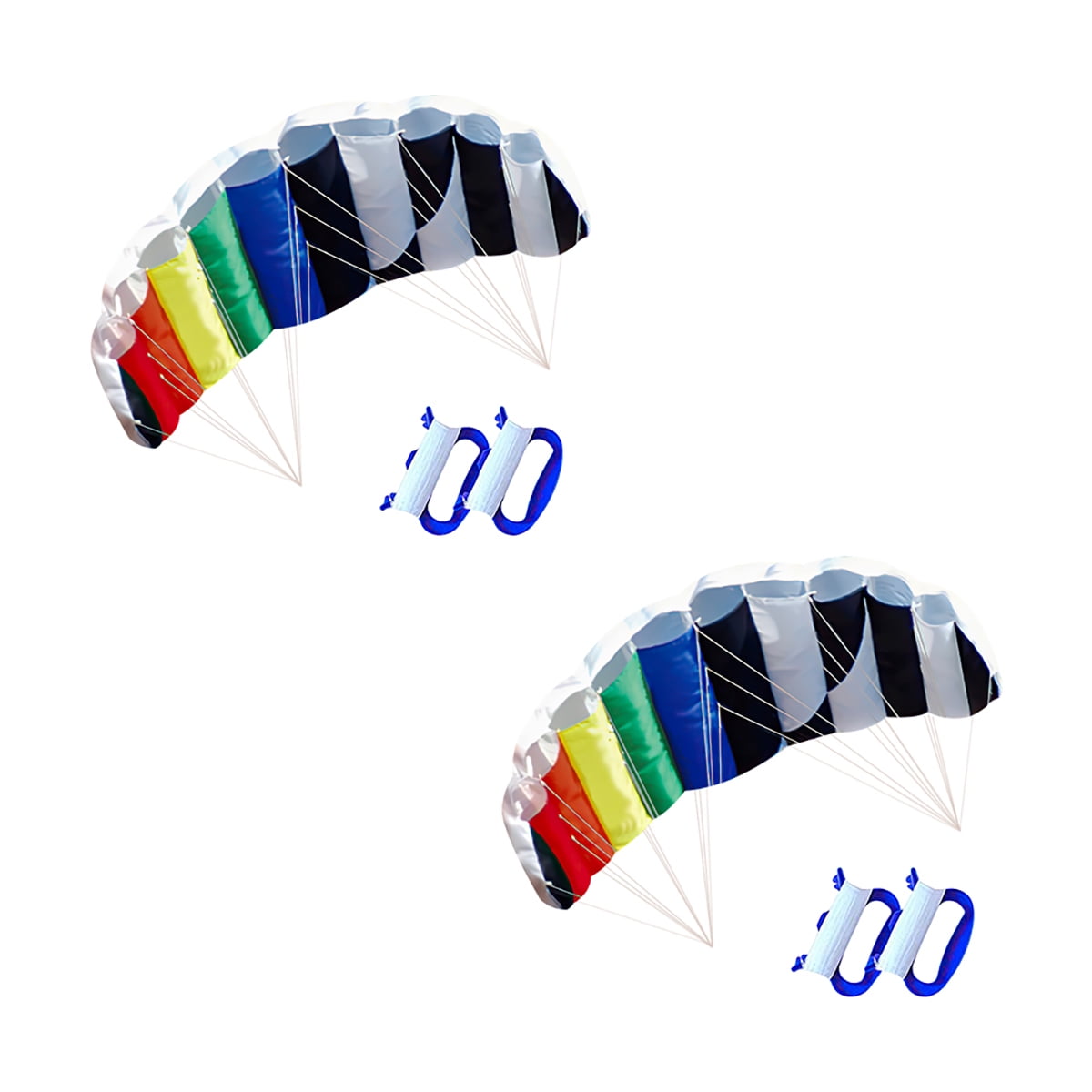 Kepooman Dual-line Plaid Cloth Stunt Kite Outdoor Sport Kite for Surfing Seaside Beach Toy, 51 Inch, Set of 2, Black & White Kepooman Dual-line Plaid Cloth Stunt Kite Outdoor Sport Kite for Surfing Seaside Beach Toy, 51 Inch, Set of 2, Black & White